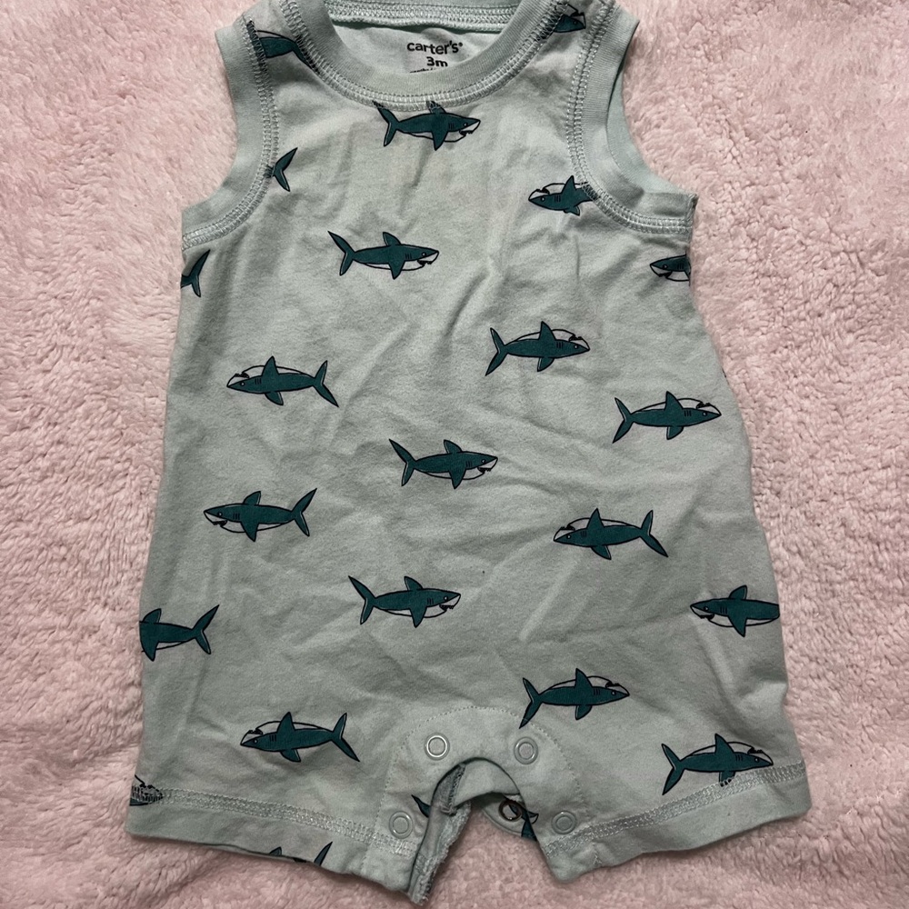 Carter's Green Shark Print Bodysuit